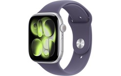 Apple Watch 11 - Aluminium Argent 46 mm - Bracelet Sport Violet - M/L
