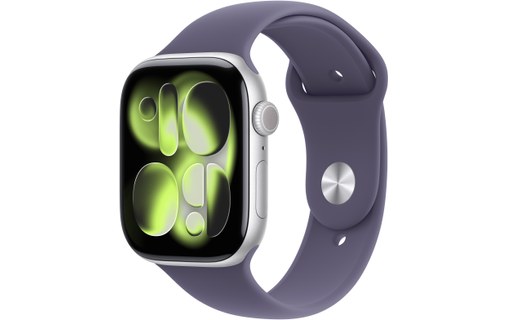 Apple Watch 11 Cellular - Aluminium Argent 46 mm - Bracelet Sport Violet - S/M