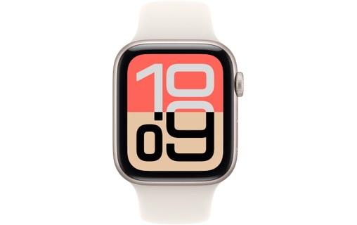 Apple Watch SE 3 Lumière stellaire 44 mm - Bracelet Sport Beige - M/L
