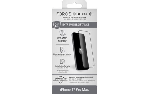 Protection d'écran pour iPhone 17 Pro Max - BigBen Force Ceramic Shield 2.5D