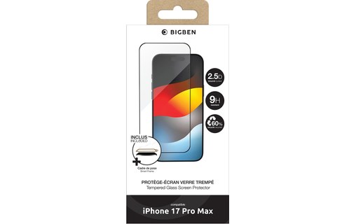 Protection d'écran pour iPhone 17 Pro Max - BigBen 2.5D - Verre trempé