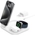 Socle de charge 3-en-1 Belkin BoostCharge Pliable avec MagSafe - Qi2 - Blanc