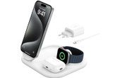 Socle de charge 3-en-1 Belkin BoostCharge Pliable avec MagSafe - Qi2 - Blanc