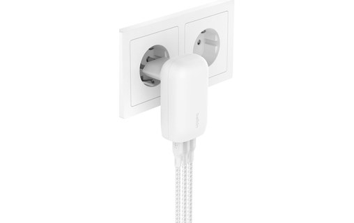 Chargeur USB-C 67 W - Belkin BoostCharge 3 ports USB-C - Blanc