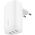 Chargeur USB-C 67 W - Belkin BoostCharge 3 ports USB-C - Blanc
