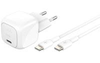 Chargeur USB-C 30 W - Belkin BoostCharge Compact + câble USB-C - Blanc