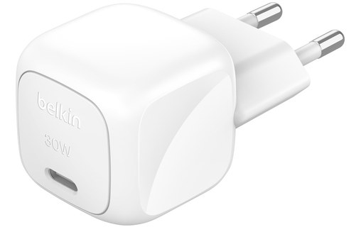 Chargeur USB-C 30 W - Belkin BoostCharge Compact - Blanc