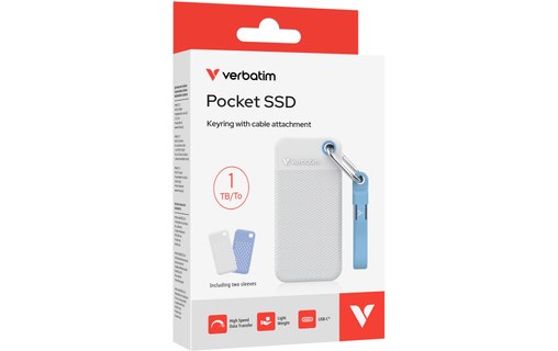 Verbatim Pocket SSD 1 To - Blanc - SSD externe USB-C