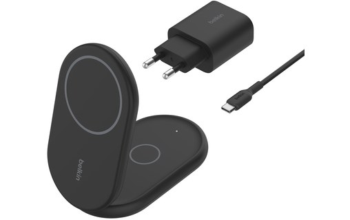Socle de charge 2-en-1 Belkin BoostCharge Pliable avec MagSafe - Qi2 - Noir