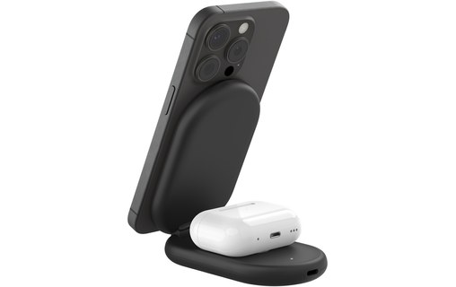 Socle de charge 2-en-1 Belkin BoostCharge Pliable avec MagSafe - Qi2 - Noir