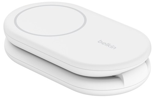 Socle de charge 2-en-1 Belkin BoostCharge Pliable avec MagSafe - Qi2 - Blanc