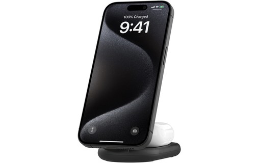Socle de charge 2-en-1 Belkin BoostCharge Pliable avec MagSafe - Qi2 - Noir
