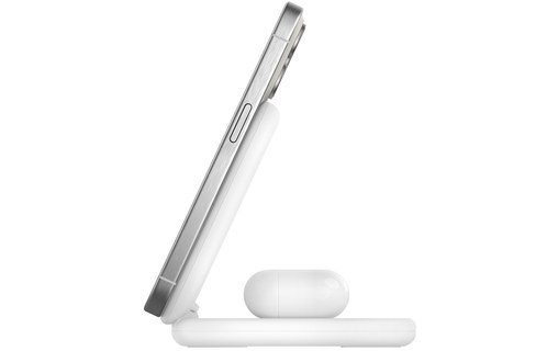Socle de charge 2-en-1 Belkin BoostCharge Pliable avec MagSafe - Qi2 - Blanc