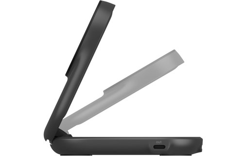 Station 2-en-1 Belkin UltraCharge Ronde Pliable - MagSafe - Qi2 (25 W) - Noire