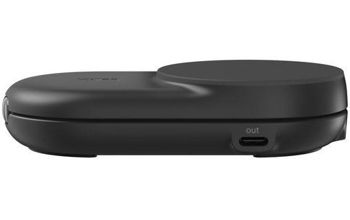 Station 2-en-1 Belkin UltraCharge Ronde Pliable - MagSafe - Qi2 (25 W) - Noire