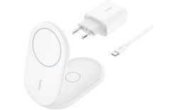 Socle de charge 2-en-1 Belkin BoostCharge Pliable avec MagSafe - Qi2 - Blanc