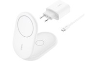 Socle de charge 2-en-1 Belkin BoostCharge Pliable avec MagSafe - Qi2 - Blanc