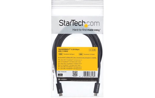 Câble Thunderbolt 3 StarTech - 20 Gbit/s - 2 m - Noir