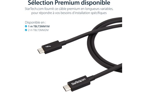 Câble Thunderbolt 3 StarTech - 20 Gbit/s - 1 m - Noir