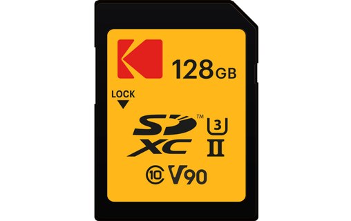 Carte SDXC Kodak Ultra Pro Performance 128 Go, UHS-II, V90