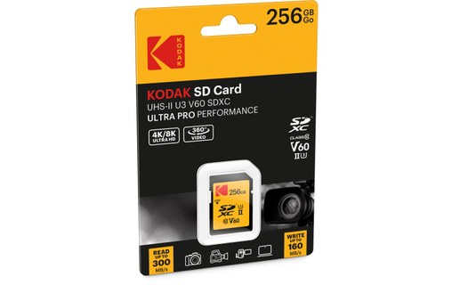 Carte SDXC Kodak Ultra Pro Performance 256 Go, UHS-II, V60
