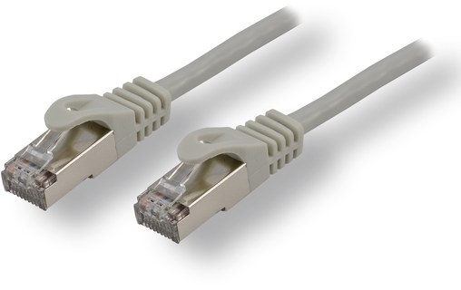 Câble ethernet RJ45 Cat 7 SSTP - MCL - 15 cm - Gris