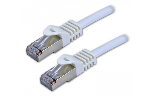 Câble ethernet RJ45 Cat 7 SSTP - MCL - 15 cm - Blanc