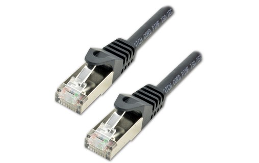Câble ethernet RJ45 Cat 7 SSTP - MCL - 30 cm - Noir