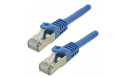 Câble ethernet RJ45 Cat 7 SSTP - MCL - 15 cm - Bleu