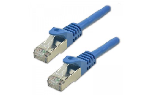 Câble ethernet RJ45 Cat 7 SSTP - MCL - 15 cm - Bleu