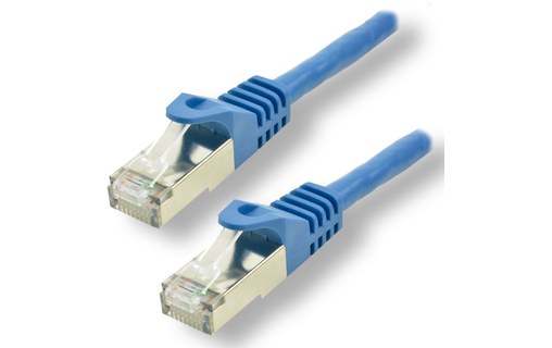 Câble ethernet RJ45 Cat 7 SSTP - MCL - 15 cm - Bleu