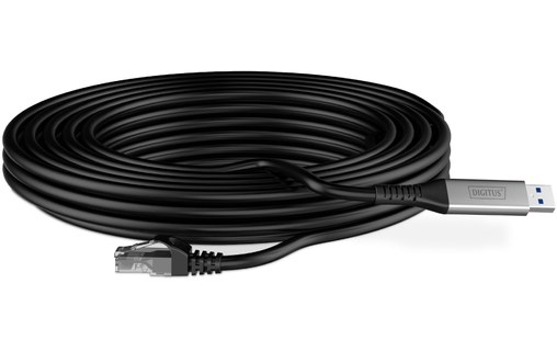 Câble ethernet USB-A vers RJ45 Cat 6a SSTP - Digitus - 5 m - Noir