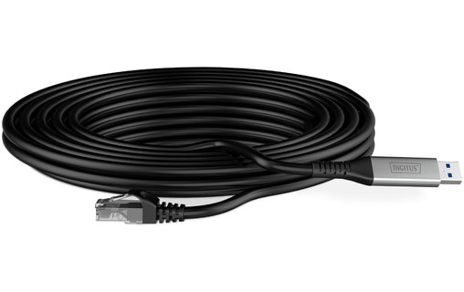 Câble ethernet USB-A vers RJ45 Cat 6a SSTP - Digitus - 2 m - Noir