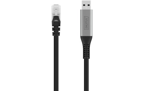 Câble ethernet USB-A vers RJ45 Cat 6a SSTP - Digitus - 5 m - Noir