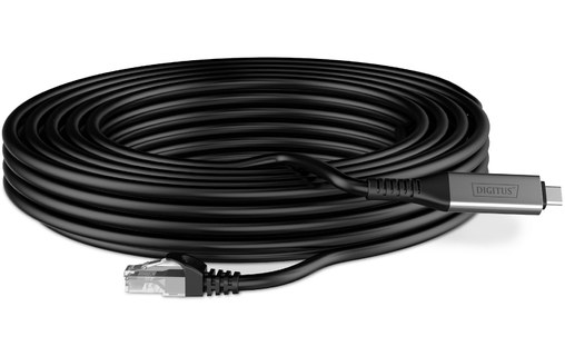 Câble ethernet USB-C vers RJ45 Cat 6a SSTP - Digitus - 10 m - Noir