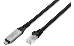 Câble ethernet USB-C vers RJ45 Cat 6a SSTP - Digitus - 5 m - Noir
