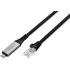Câble ethernet USB-C vers RJ45 Cat 6a SSTP - Digitus - 2 m - Noir
