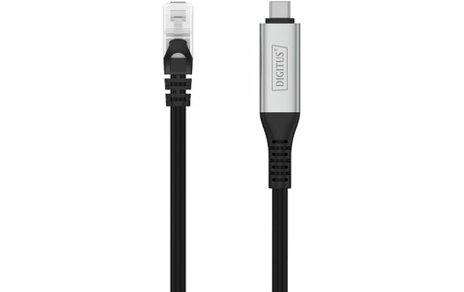 Câble ethernet USB-C vers RJ45 Cat 6a SSTP - Digitus - 2 m - Noir