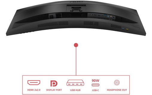 Écran Incurvé 34" AOC E4 CU34E4CV - 120 Hz