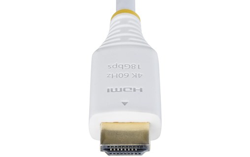 Câble HDMI 2.0 4K @ 60Hz - StarTech - 3 m - Blanc - HDMI2-CABLE-4K60-10W
