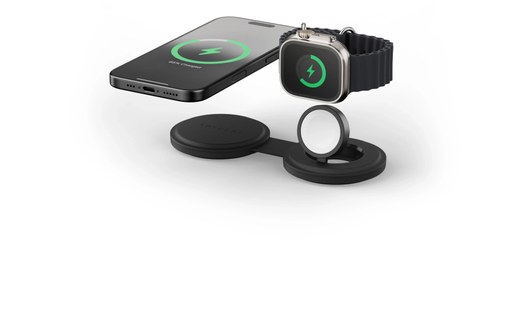 Chargeur MagSafe Pliable pour iPhone - Satechi OntheGo 2-en-1 - Noir