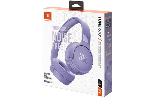 Casque Bluetooth JBL Tune 670NC à réduction de bruit, Violet
