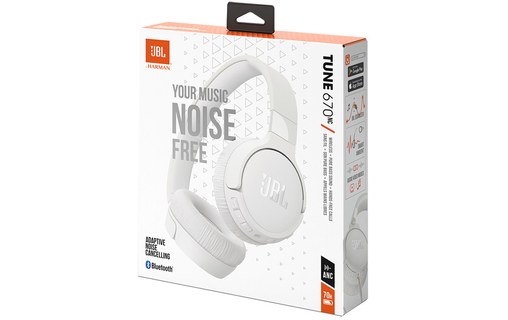 Casque Bluetooth JBL Tune 670NC à réduction de bruit, Blanc