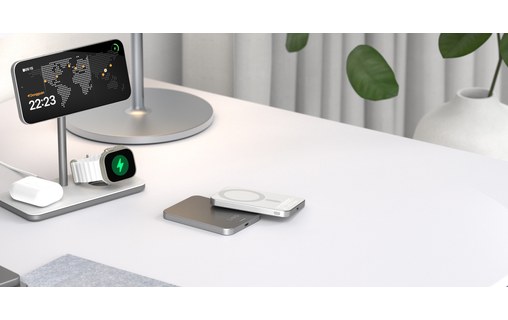 Batterie externe magnétique MagSafe 5000 mAh - LinQ ProCharge - Argent