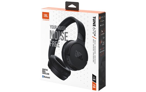 Casque Bluetooth JBL Tune 670NC à réduction de bruit, Noir