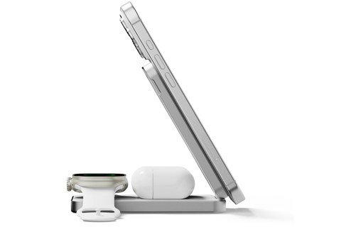 Batterie externe & Support 3-en-1 magnétique MagSafe 8 000 mAh - LinQ - Argent