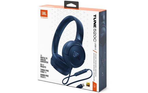 Casque JBL Tune 520C USB-C, Bleu