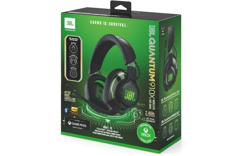 Casque gaming sans fil JBL Quantum 910X Noir, Vert - Bluetooth