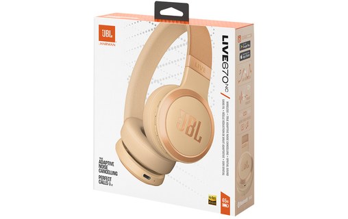 Casque Bluetooth JBL Live 670NC à réduction de bruit, Sable