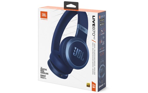 Casque Bluetooth JBL Live 670NC à réduction de bruit, Bleu